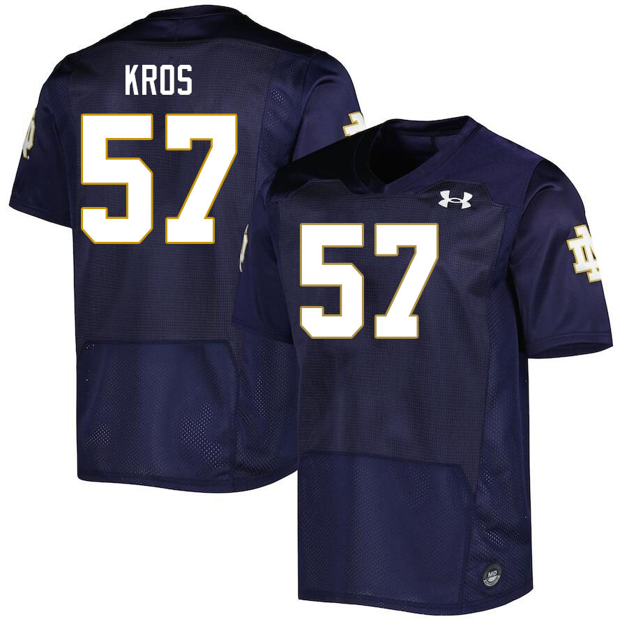 Men #57 Andrew Kros Notre Dame Fighting Irish College Football Jerseys Stitched Sale-Navy